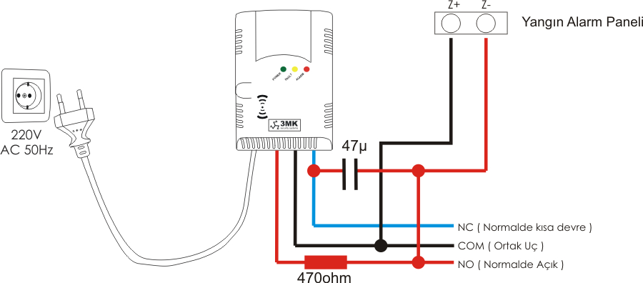 3MK-5120D fire alarm system connection schematic diagram